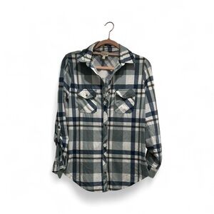 Como Vintage Checkered Blue and White Top size s